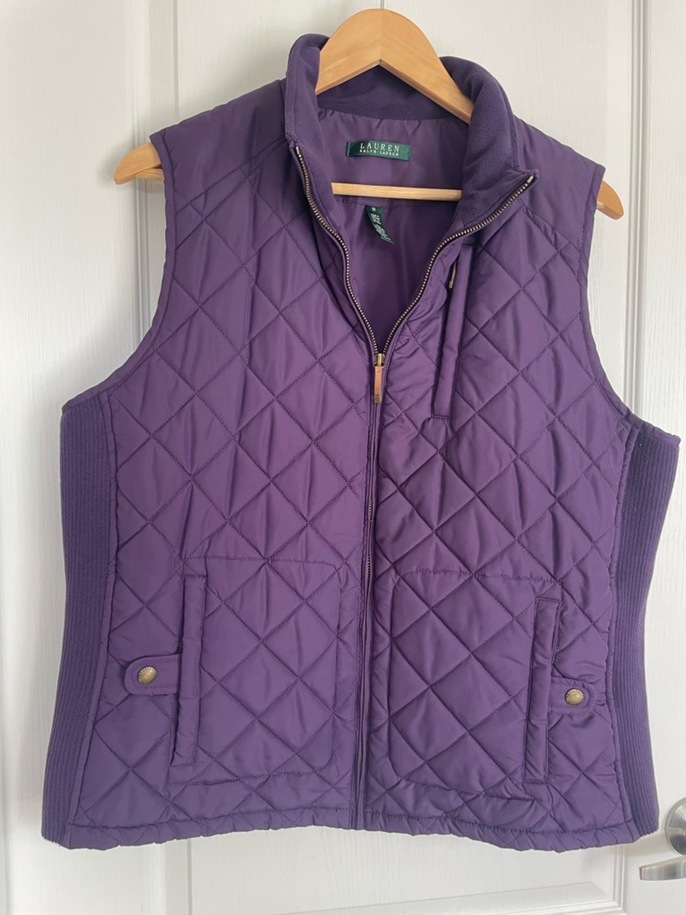 Ralph Lauren Purple Quilted Sleeveless Vest Size Women 1X